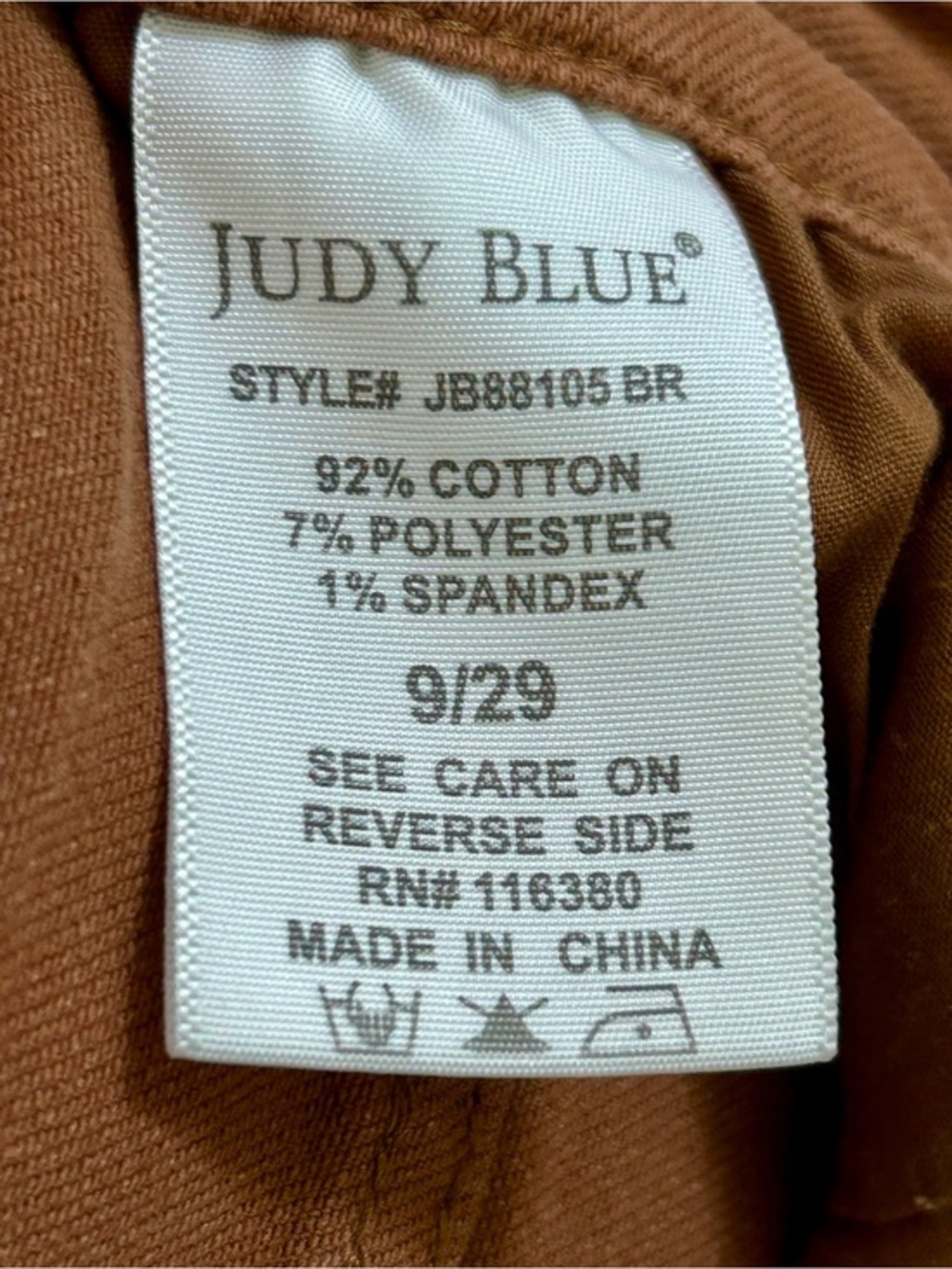 Judy Blue Jeans Womens 9/29 Caramel Brown High Rise Straight Leg Stretch Denim - Picture 6 of 8